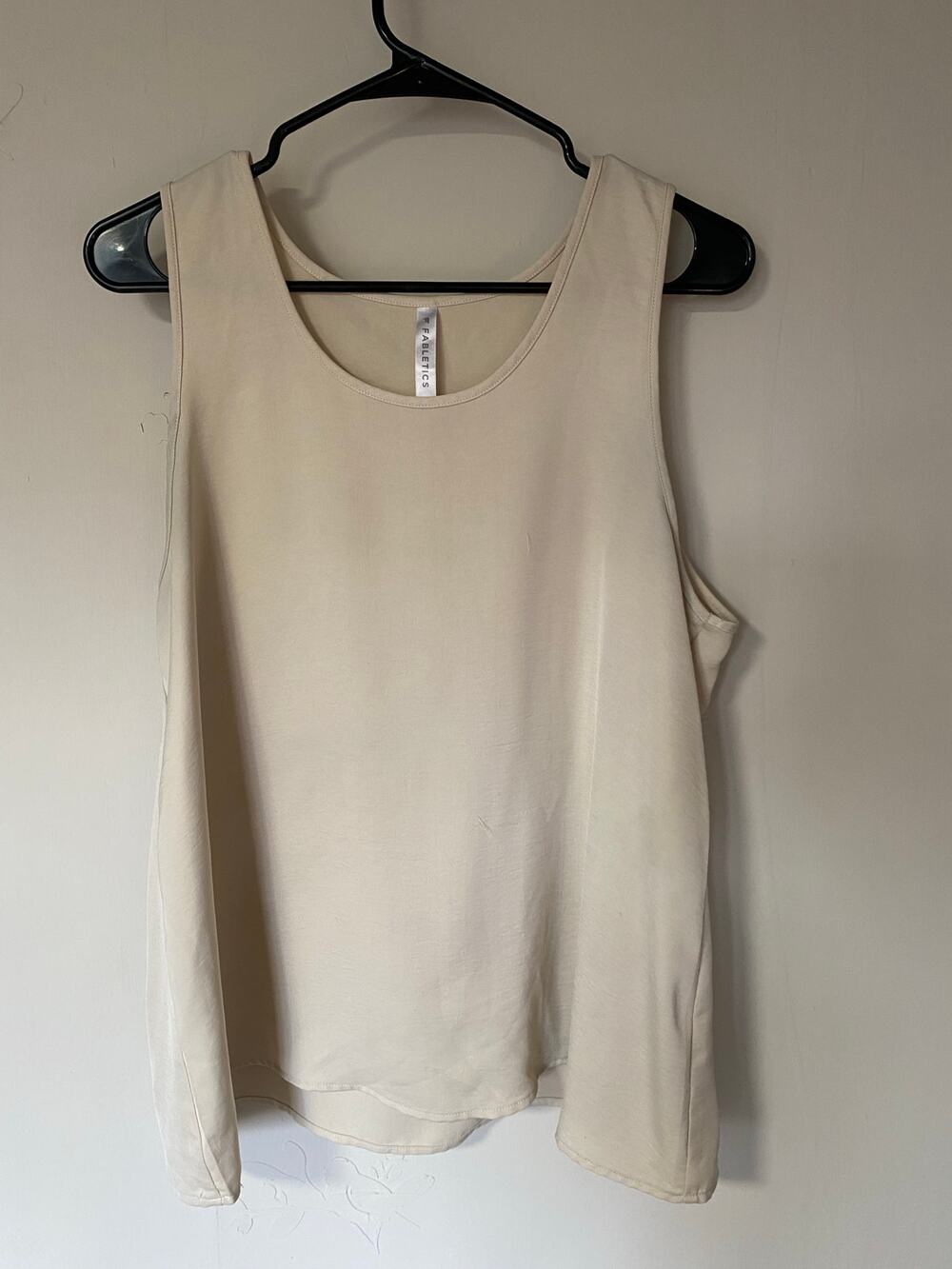 Fabletics Cream Ivory Dressy Relaxed Tank size large